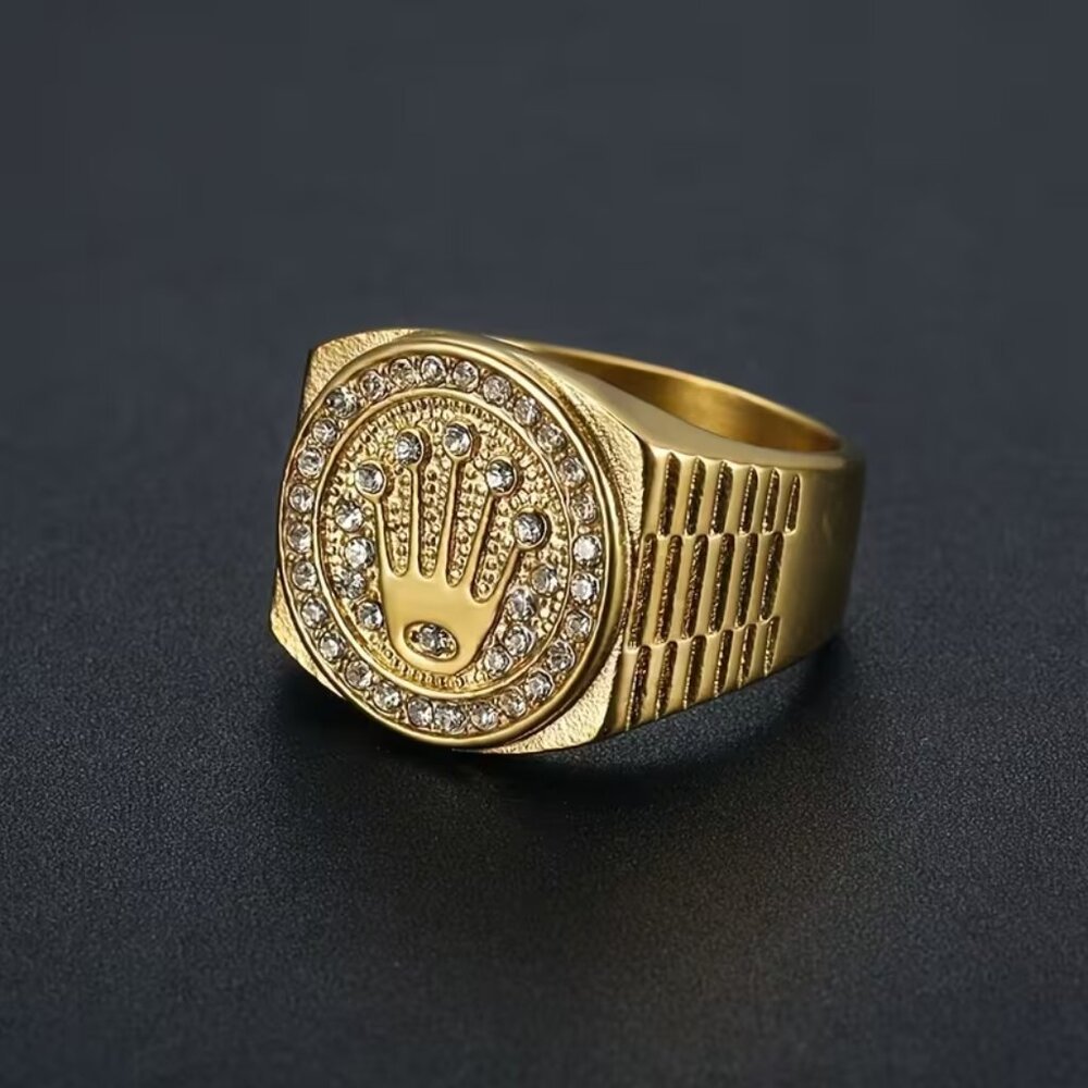 Rolex Gold and Silver Men's Ring